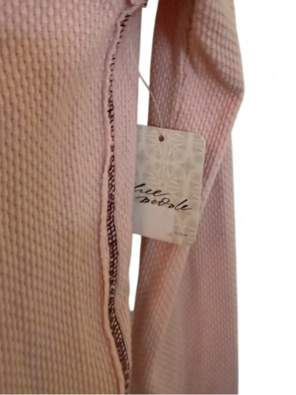 NWT Free People She’s Reversible Cuff Thermal Dreamt Kiss Waffle Top S